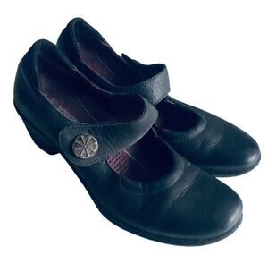 Romika Women's 37 / US 6-6.5 Black Leather Comfort Mary Jane Heel